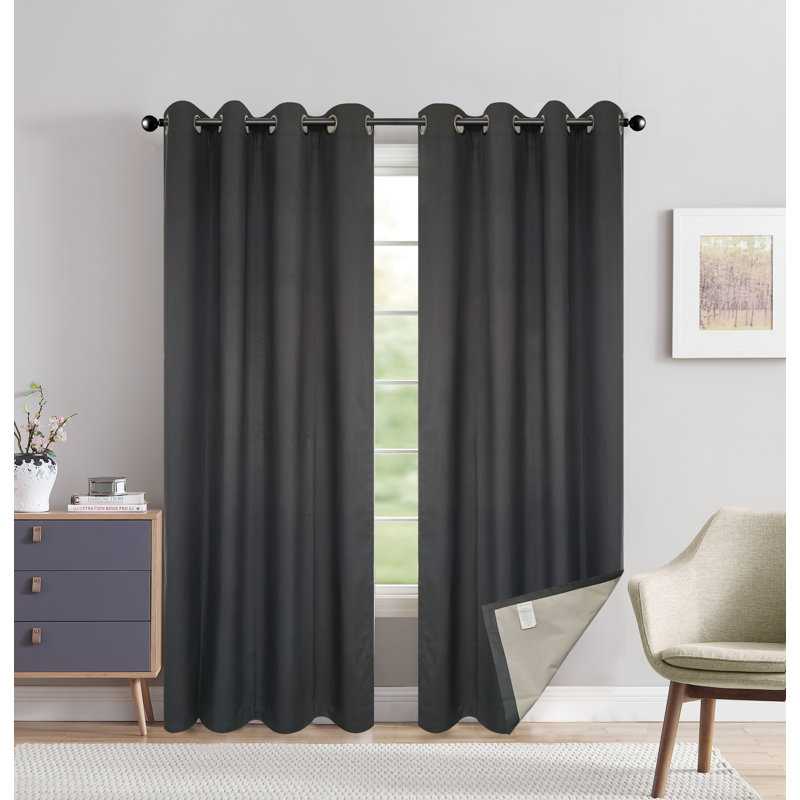Paire de rideaux occultant avec œillets Inocencio, Noir