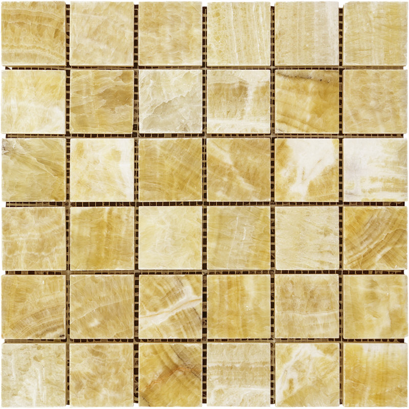 Carreau de mosaïque en pierre naturelle miel pour mur et plancher
