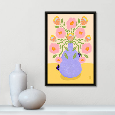 «Summer Retro Flowers in a Vase Illustration Print» par Nell