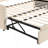 Twin Size Upholstered Daybed, Beige Sofa Bed with Pop Up Trundle