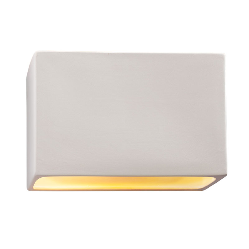 Bergen Beach Ceramic Wall Light, Carrara Marble, 6" H x 10" W x 4" D, Incandescent