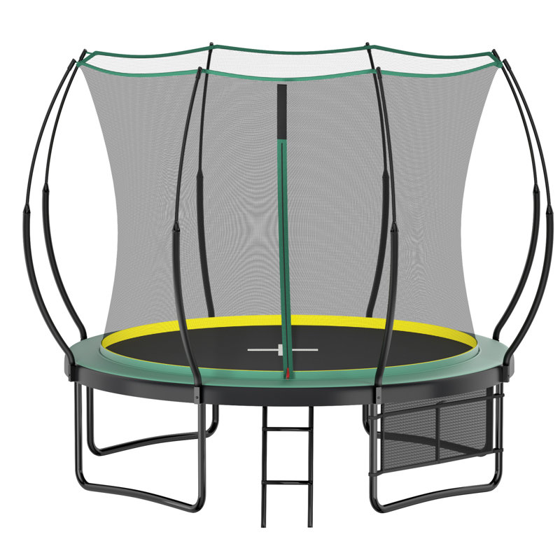 Trampoline 10 pi Springfree avec filet de sécurité et cordes élastiques, conception sans espacement