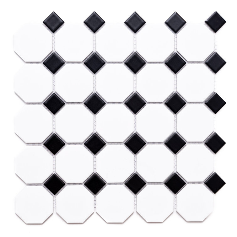 Check 1" x 1" Porcelain Mosaic Tile