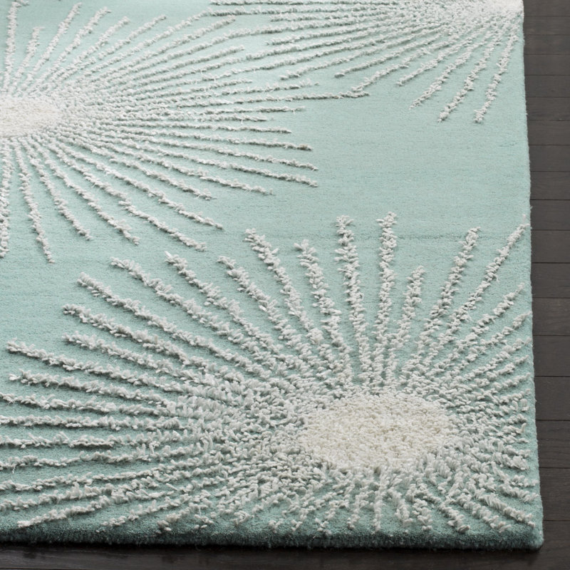 Amier Hand Tufted Wool And Viscose Abstract Rug, Runner 2'6" x 8'