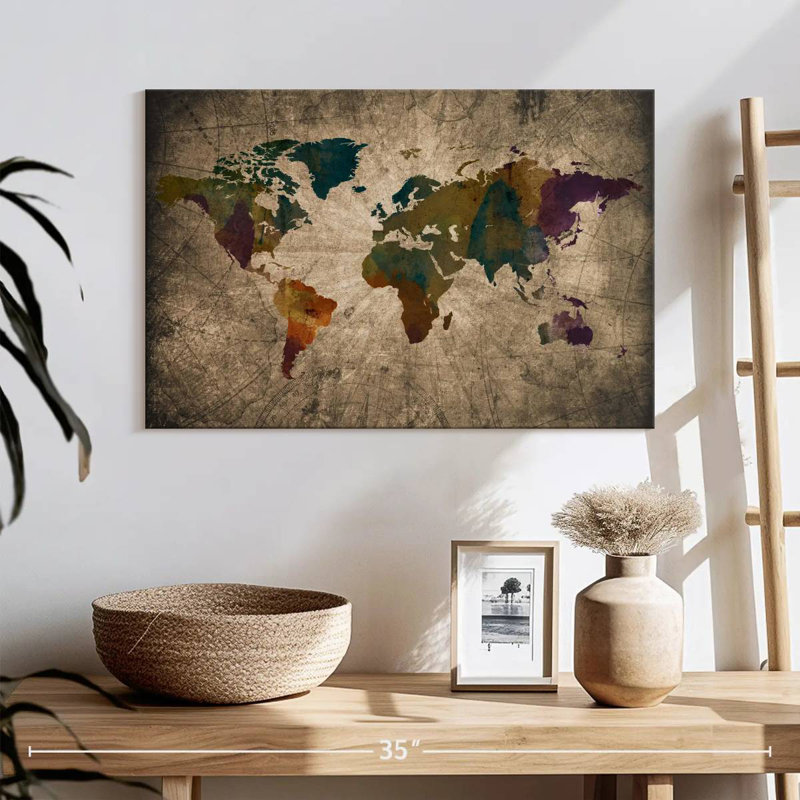 Carte du monde Aliaz XLIV, H 16 po x l 24 po