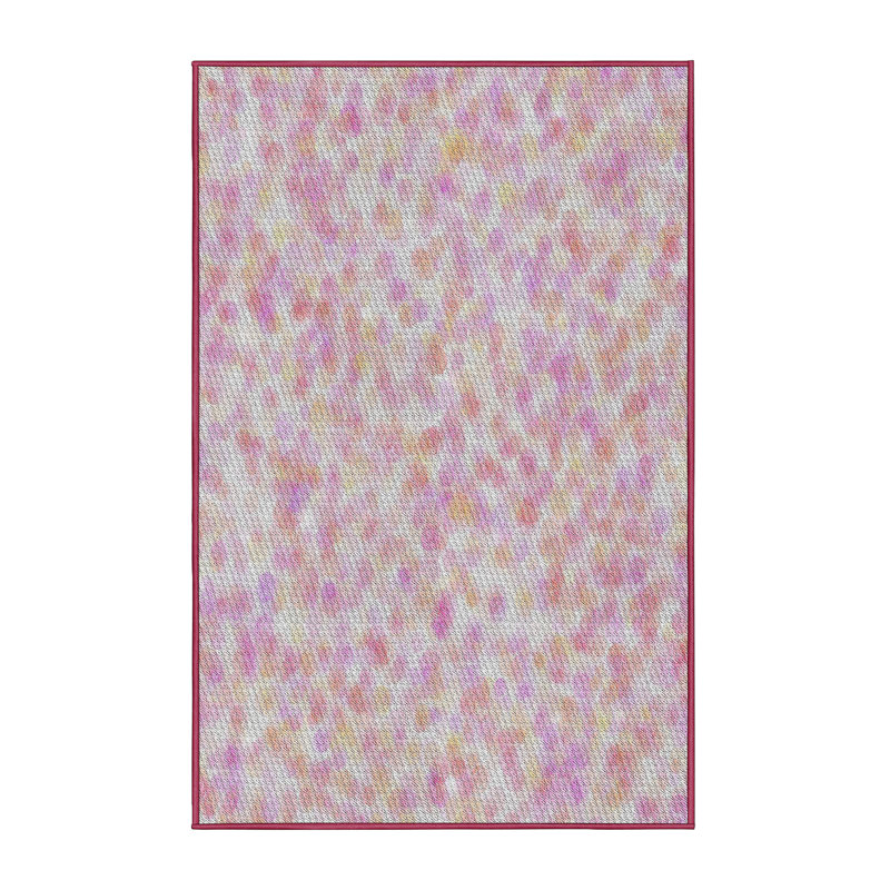 Abstrait gris/rose Tapis décoratif remaley, Rectangle 5 pi x 7 pi