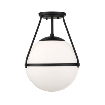 Plafonnier 1 lumière Amirah en noir mat