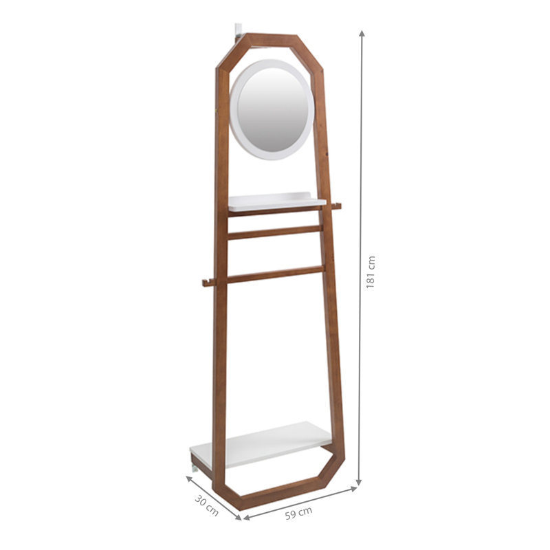 Aubrielle Solid Wood Freestanding Coat Rack