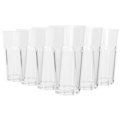 Argon Tableware 665ml Reusable Plastic Highball Glasses - Set of 6
