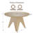 Round Dining Table for 4-6 People,Modern Kitchen Table with Inverted V Wooden Base, Stylish Design 47'' Dining Table for Kitchen, Dining Room, Living Room-1605920948