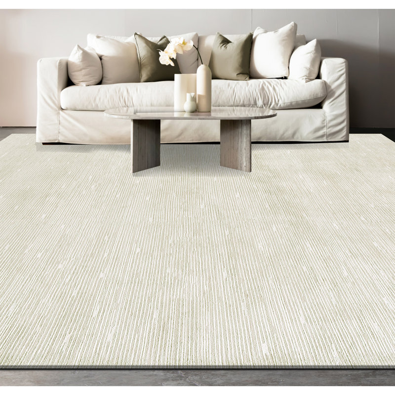 Area Rug in Ivory/White, Rectangle 3' x 5'