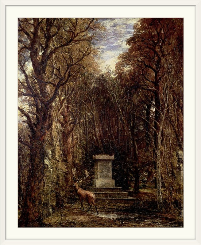 « the cenotaph to reynold memory, coleorton, c. 1833 » par l’impression de peintures John Constable, Cadre blanc