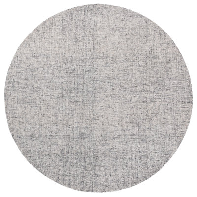 Abstract 175 Hand Tufted Wool; Cotton No Pattern Rug in Grey/Ivory