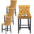 Contemporary Velvet Barstools With Button Tufted Nailhead Trim(Set of 2)-101693803