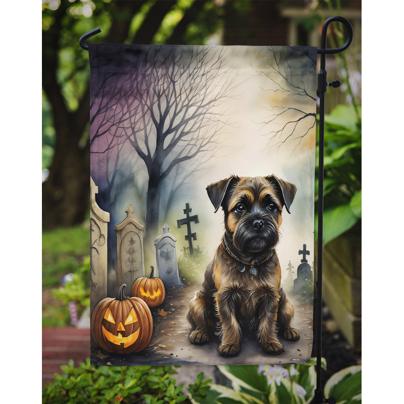 Drapeau de jardin d'Halloween Border Terrier Spooky