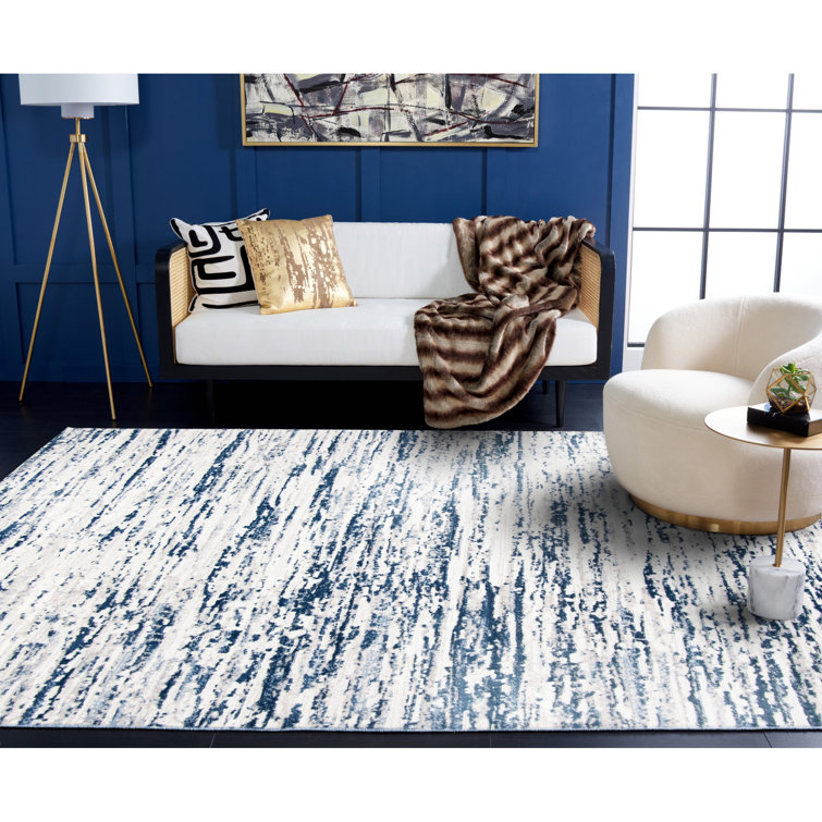 Greely Abstract Navy/Gray Area Rug