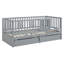 Lit de jour simple en bois avec garde-corps et 2 tiroirs de rangement - lit de jour convertible et lit de jour, lit pour enfant blanc-811229045-811229054