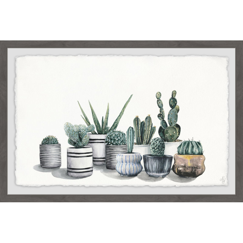 Succulent Desert - Single Picture Frame Painting, 38cm H x 45cm W 