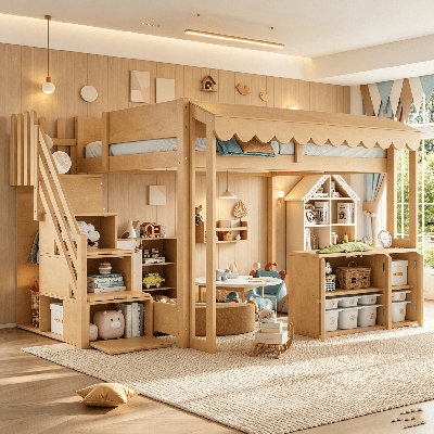 Lit superposé, maisonnette Playhouse