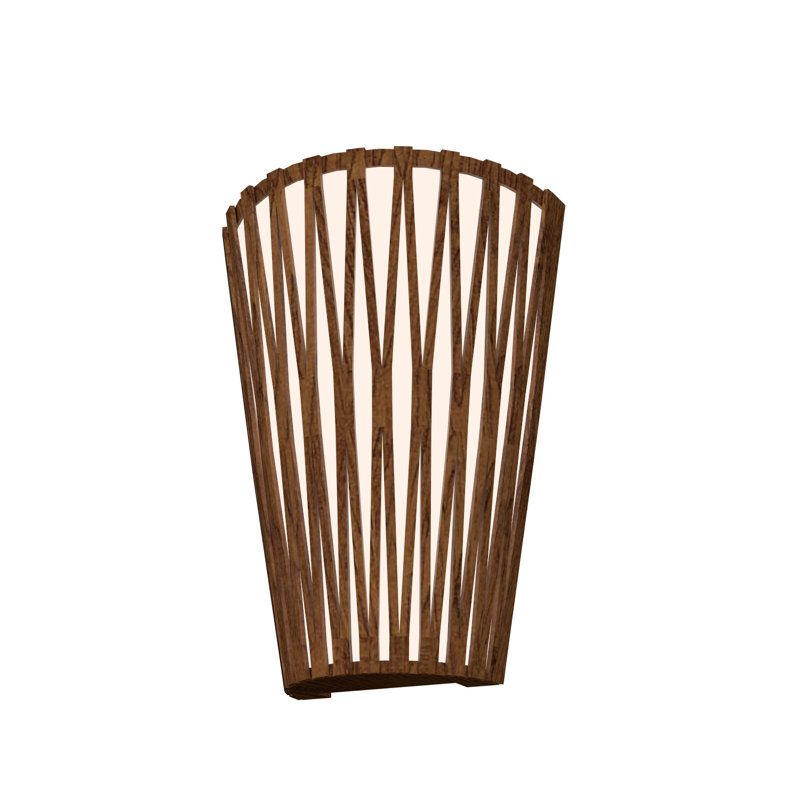 Living Hinges 1 - Light Sconce, Imbuia, 11.81" H x 9.84" W x 4.72" D