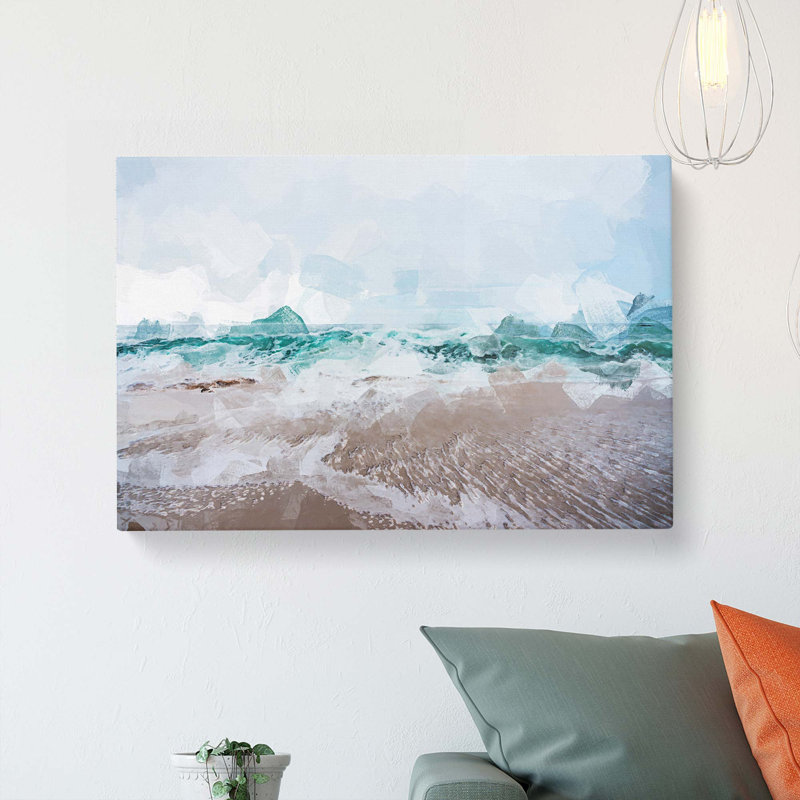 Beach in Santa Cruz California in Abstract - Wrapped Canvas, 50cm H x 76cm W x 3cm D