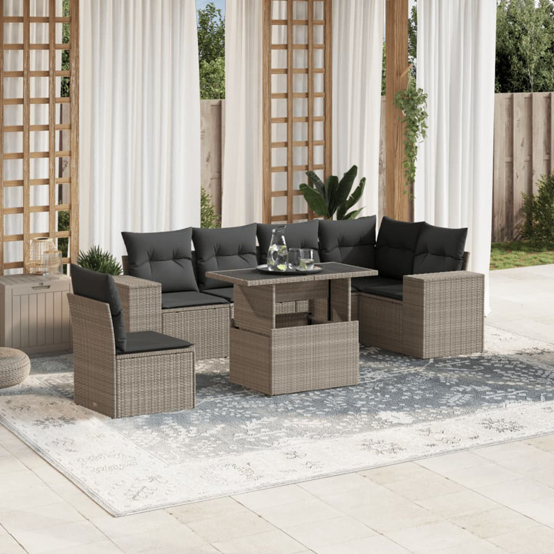  Ensemble de canapé de jardin gris clair, Gris clair