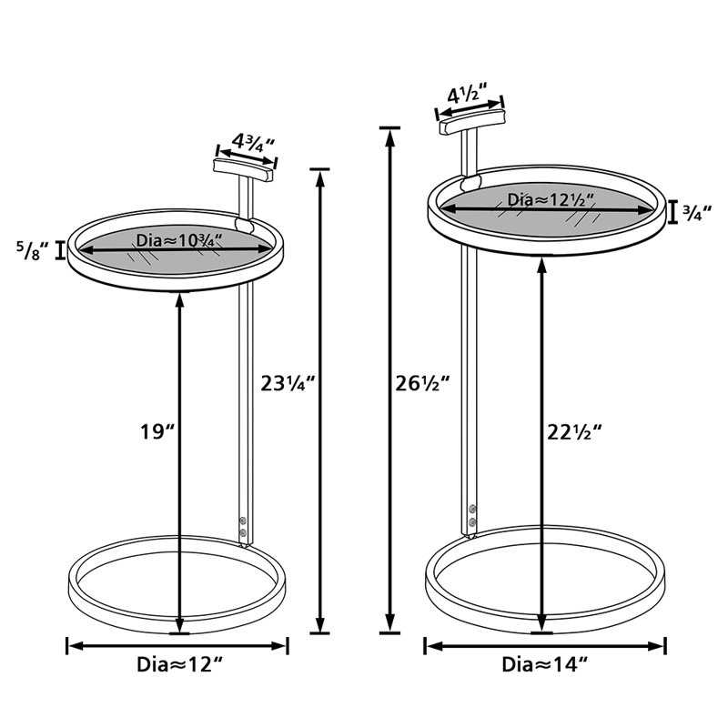Table d'appoint Auzie, Doré, Diamètre de 14 po