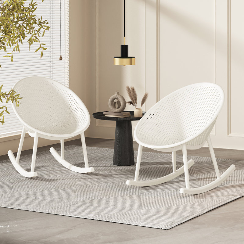 Chaise berçante Santino PP, Blanc