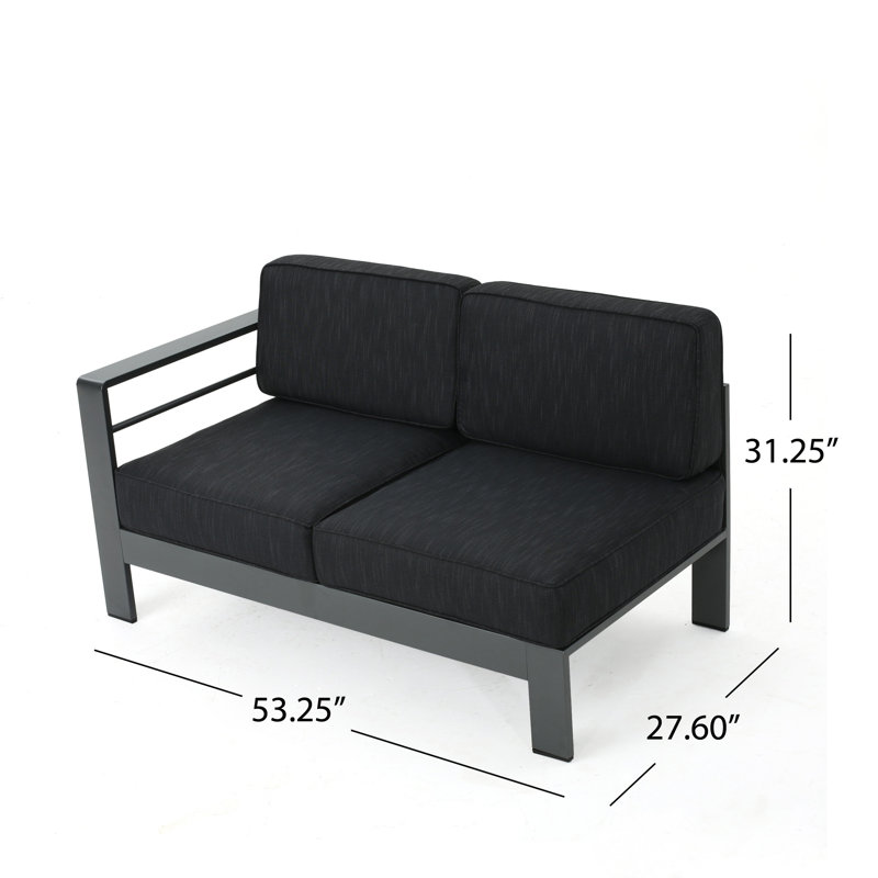 Ensemble de conversation modulaire avec coussins 3 pièces Caggiano