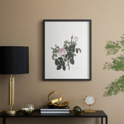 Impression florale vintage encadrée CLxxxix - bois massif