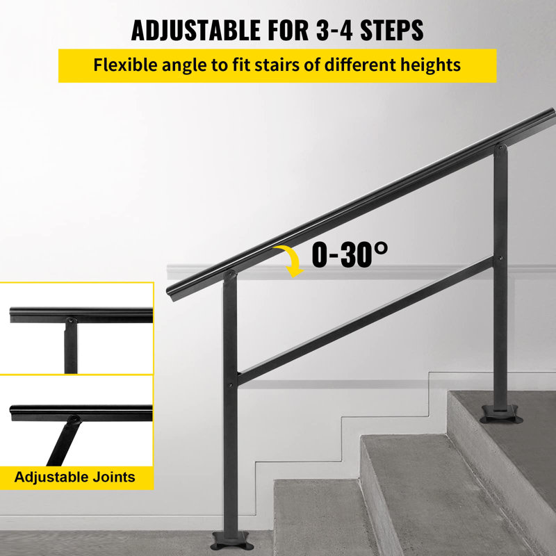 Outdoor Handrail, Handrail Outdoor Stairs Aluminum Stair Handrail, Outdoor Stair Railing Transitional Range From 0 To 30 (4 Ft)