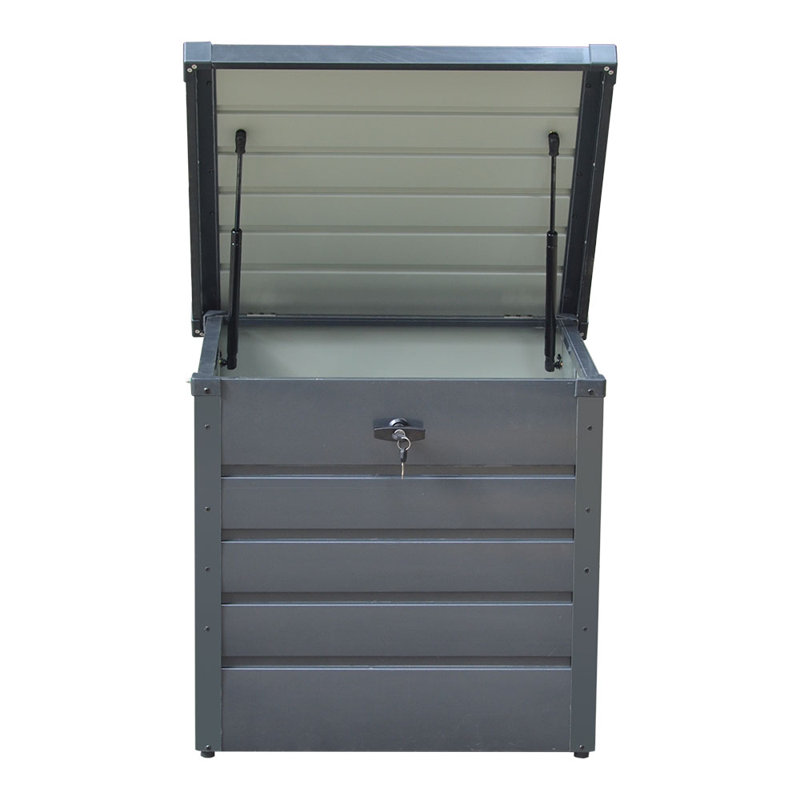 Alpen Home Folcroft 72cm W 200L Water Resistant Metal Lockable Deck Box in Black