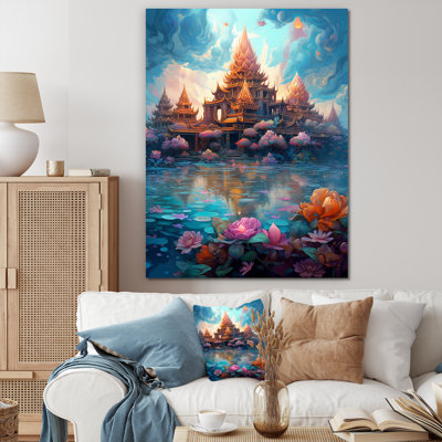 «Asian Asian Temple», reproduction de fleurs sur toile
