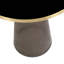 Table de bout ronde 19 po avec plateau en verre fritté et bordure en or brossé et base en verre trempé-125120046-109375857
