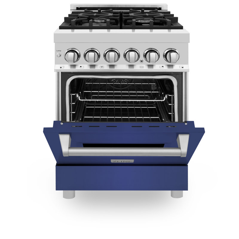 ZLINE 24" Legacy Dual Fuel Range w/ 4 Burner, Blue Matte