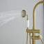 Robinet de baignoire romaine fixé au sol avec douche à main et poignée simple-107927778