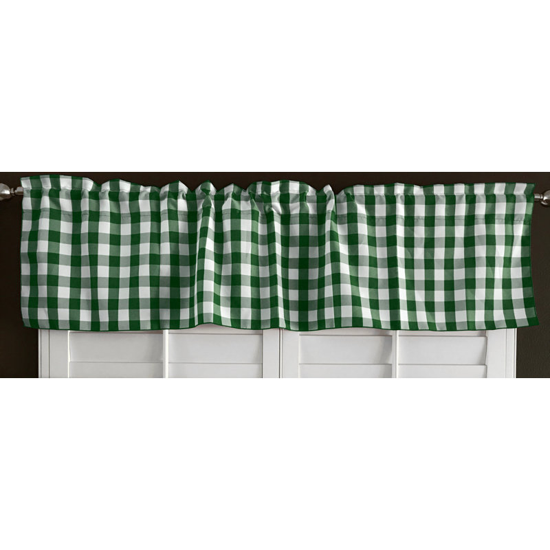 Cantonnière sur mesure l 58 po Haideh Gingham, Vert forêt, L 58 po x L 16 po