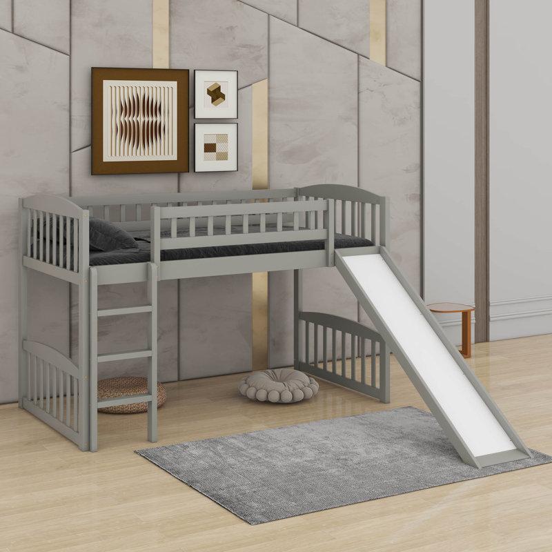 Lit mezzanine simple avec glissoire et échelle