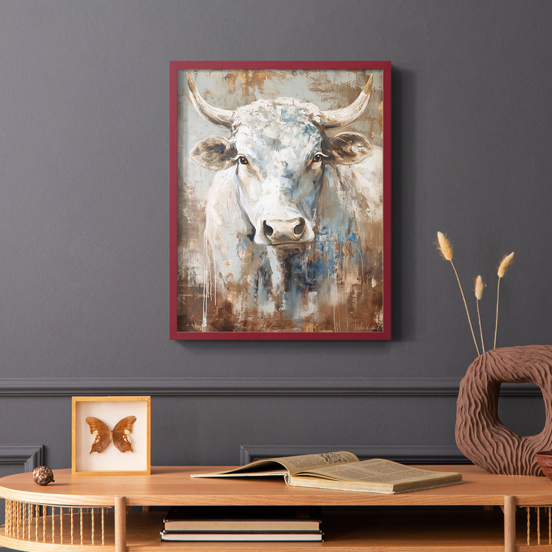 ANIMALS Series CXLI - reproduction encadrée de qualité supérieure - prête à être accrochée - aucun clou requis, Rouge