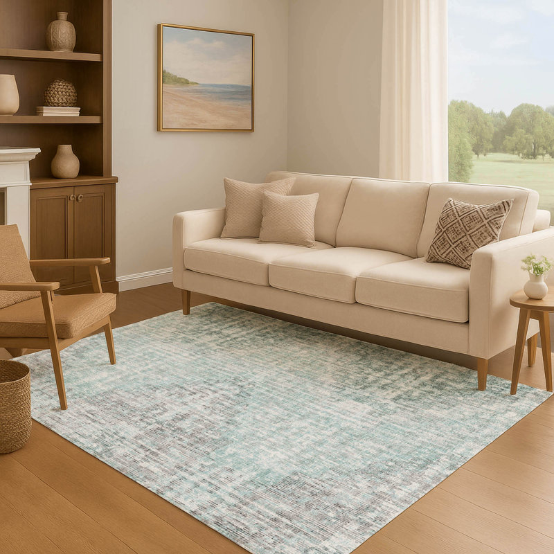 Premium Machine Washable Ansley Geometric Rug, Rectangle 3' x 5'