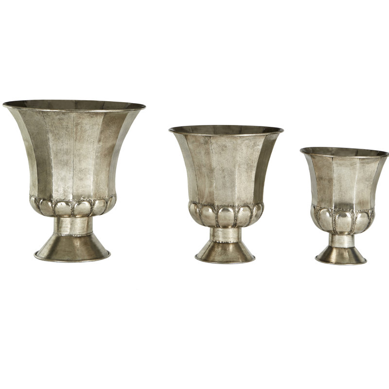 Jitendra Metal Urn Planter, Silver