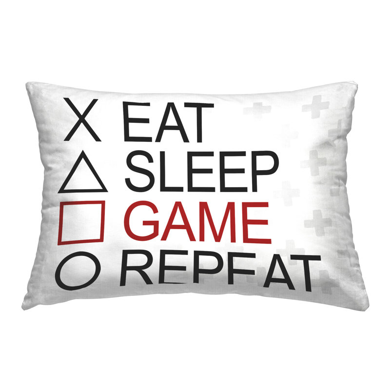 Gamer Button Shapes Decorative Printed Throw Pillow Design by Sd Graphics Studio