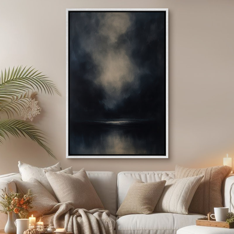 Art mural encadré abstrait rétro antique classique pour chambre à coucher, H 24 po x l 16 po, Blanc