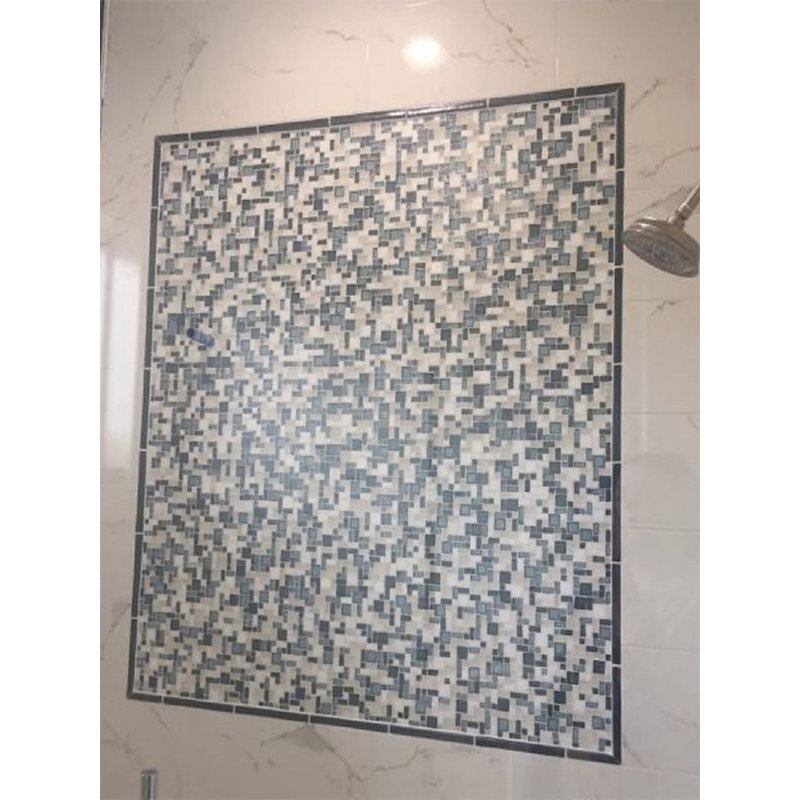 Majeste Grid Glossy Tile, White