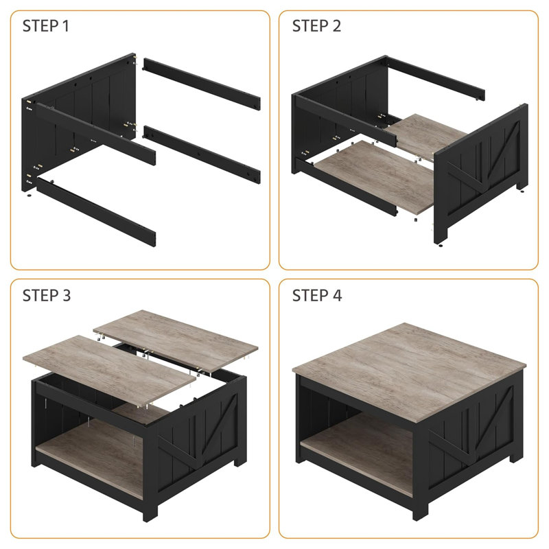 Canizales Coffee Table with Storage, Grey
