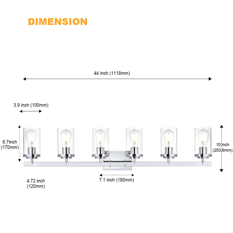 Nanuet 6 - Light Dimmable Vanity Light