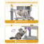 190cm/213cm Large Cat Tree Tower, Cat Tree for Indoor Cats, Climbing Tower for Large Cats, 5 Scratching Post, 2 Large Platform, 2 Caves, 2 Baskets, Stairs, Hammocks-1297863282-1297863285