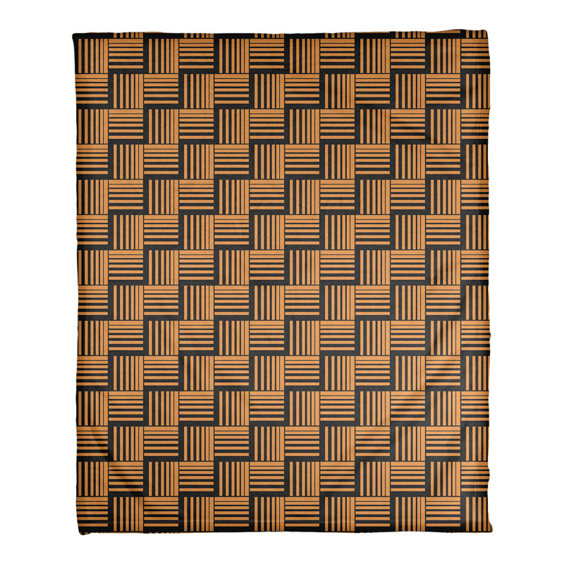 Couverture polaire à rayures classic basketweave, l 50 po x L 60 po, Orange foncé