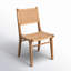 Emo Natural Finish Teak And Natural Woven Rattan High Back Dining Side Chair
