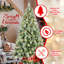 Arbre de Noël 6 pi avec 300 lumières DEL chaudes, 988 pointes en PVC et aiguille dure, 66 pommes de pin, conception à branches articulées, support en métal robuste